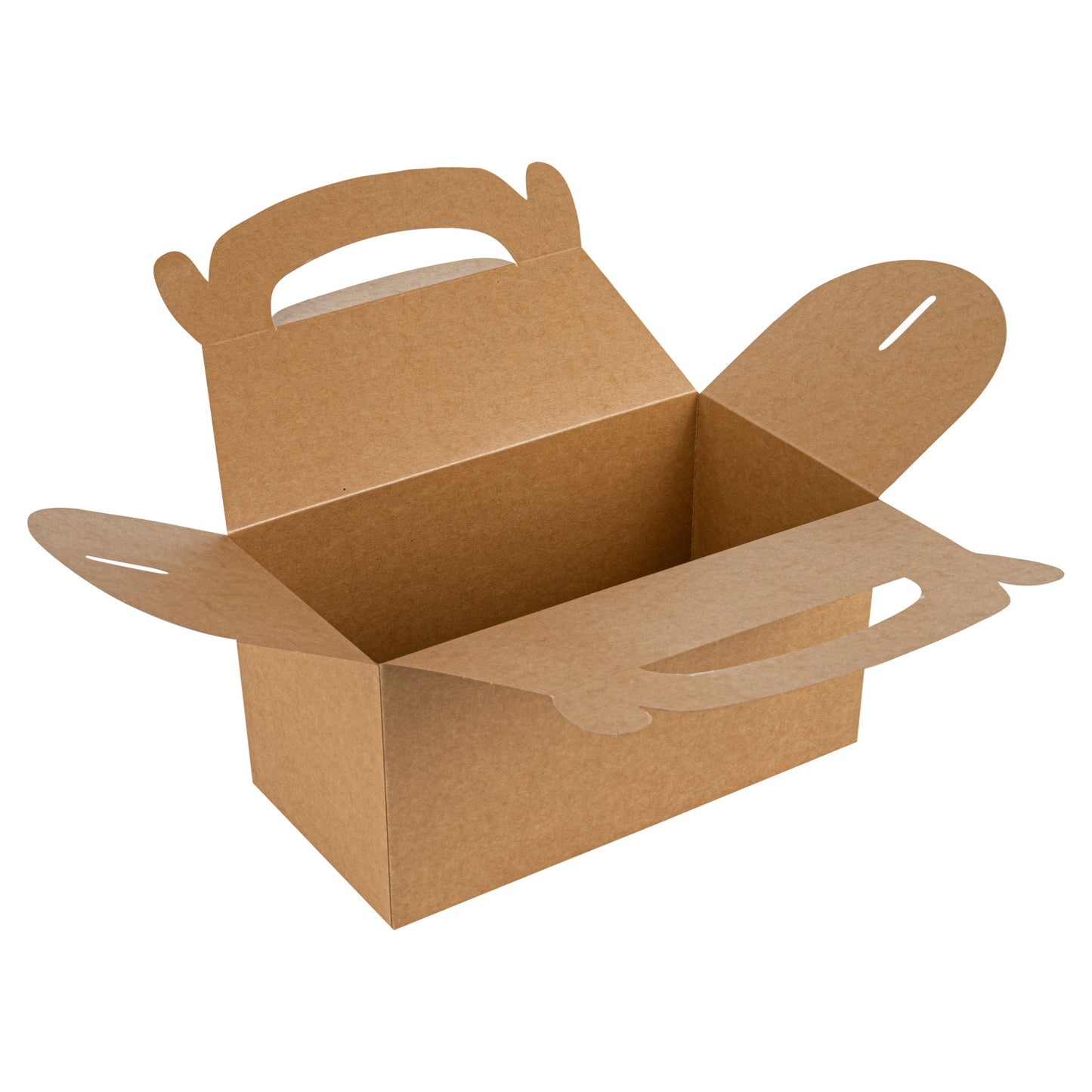 Bio Tek Kraft Paper Gable Box / Take Out Container - Greaseproof - 9 1/2" x 5" x 5" - 25 count box