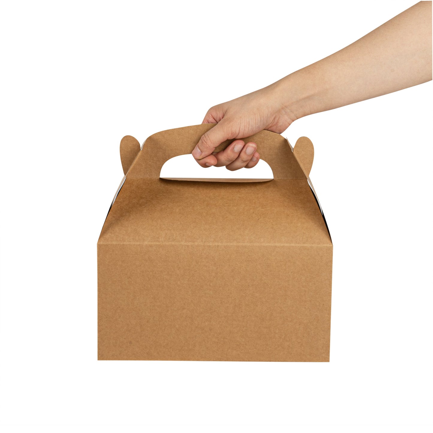 Bio Tek Kraft Paper Gable Box / Take Out Container - Greaseproof - 9 1/2" x 5" x 5" - 100 count box