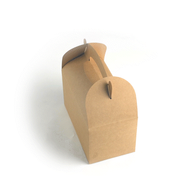 Bio Tek Kraft Paper Gable Box / Take Out Container - Greaseproof - 9 1/2" x 5" x 5" - 100 count box