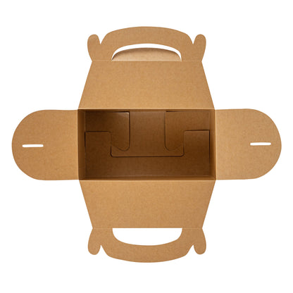 Bio Tek Kraft Paper Gable Box / Take Out Container - Greaseproof - 9 1/2" x 5" x 5" - 100 count box