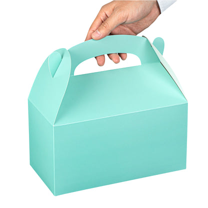 Bio Tek Turquoise Paper Gable Box / Take Out Container - Compostable - 9 1/2" x 5" x 5" - 25 count box