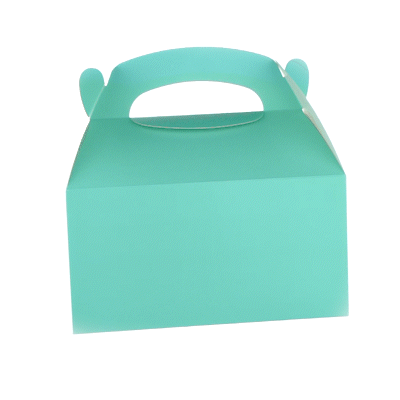 Bio Tek Turquoise Paper Gable Box / Take Out Container - Compostable - 9 1/2" x 5" x 5" - 25 count box