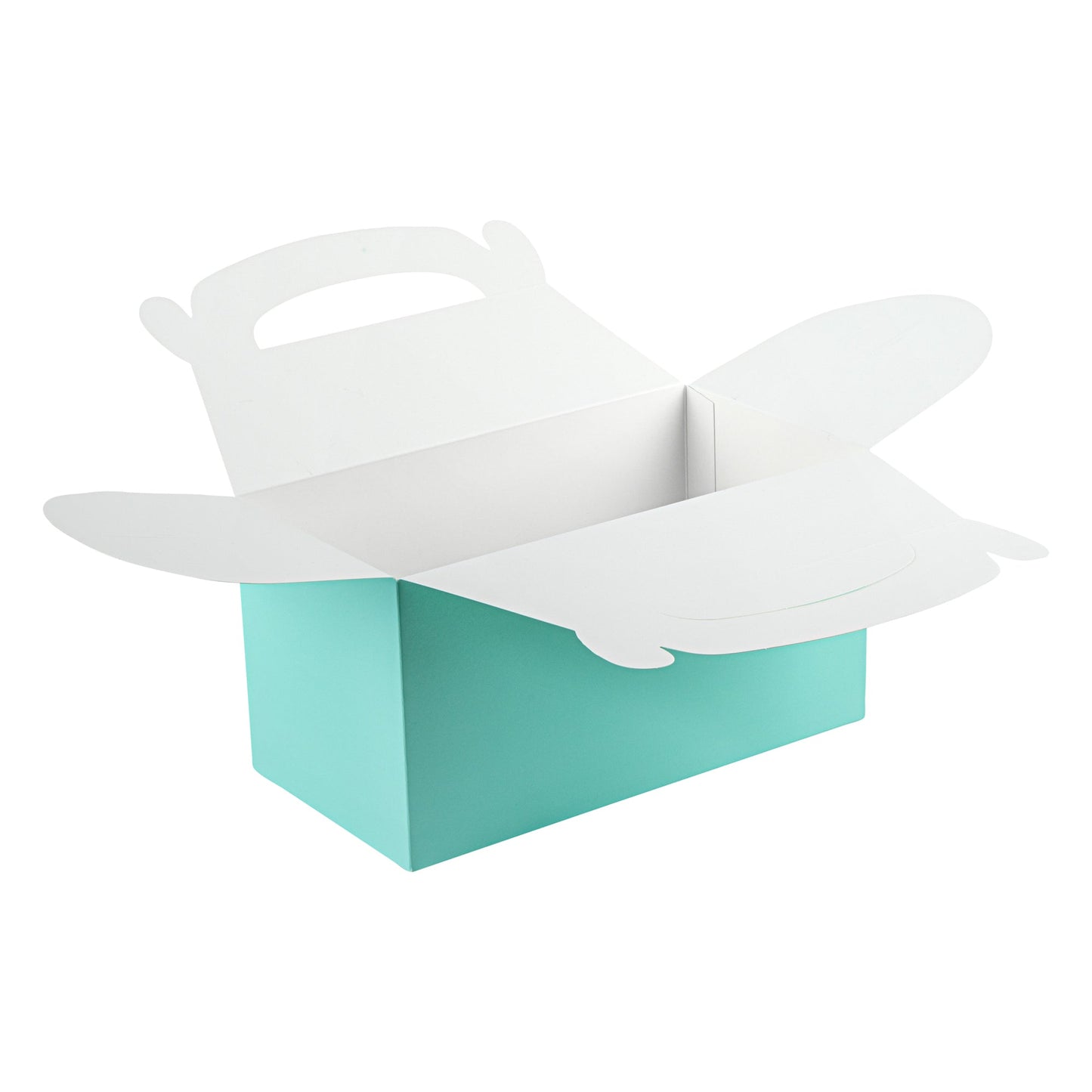 Bio Tek Turquoise Paper Gable Box / Take Out Container - Compostable - 9 1/2" x 5" x 5" - 25 count box