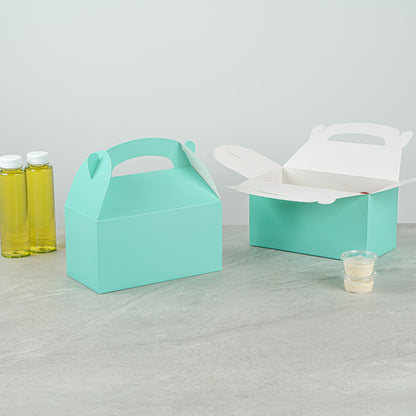 Bio Tek Turquoise Paper Gable Box / Take Out Container - Compostable - 9 1/2" x 5" x 5" - 100 count box