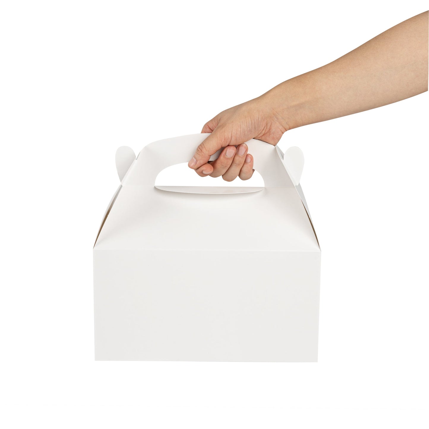 Bio Tek White Paper Gable Box / Take Out Container - Greaseproof - 9 1/2" x 5" x 5" - 25 count box