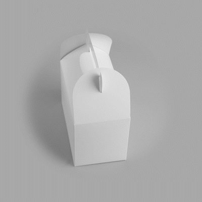 Bio Tek White Paper Gable Box / Take Out Container - Greaseproof - 9 1/2" x 5" x 5" - 25 count box