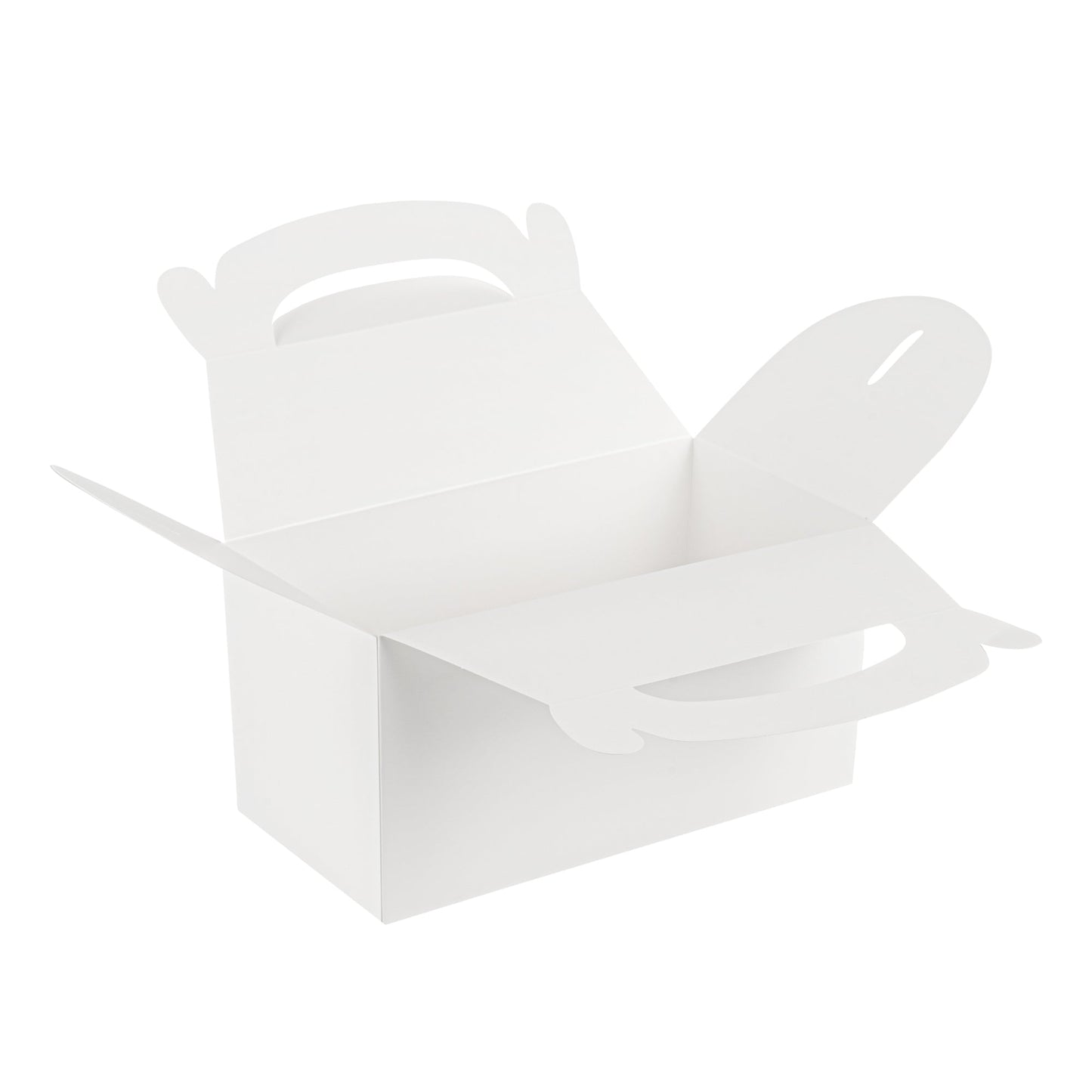 Bio Tek White Paper Gable Box / Take Out Container - Greaseproof - 9 1/2" x 5" x 5" - 25 count box