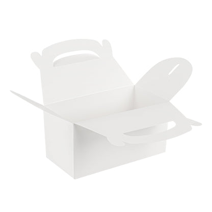 Bio Tek White Paper Gable Box / Take Out Container - Greaseproof - 9 1/2" x 5" x 5" - 25 count box