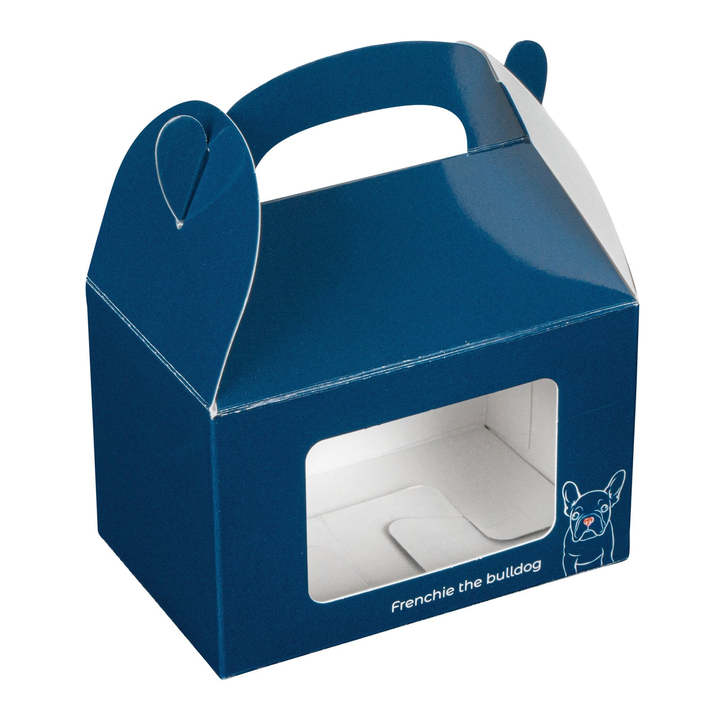 Bio Tek Frenchie Paper Gable Box / Take Out Container - with Window - 4" x 2 1/2" x 2 1/2" - 100 count box