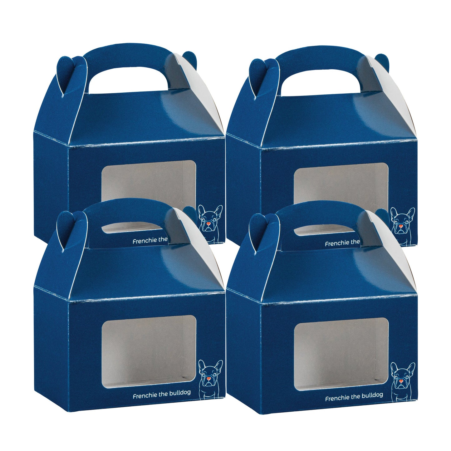 Bio Tek Frenchie Paper Gable Box / Take Out Container - with Window - 4" x 2 1/2" x 2 1/2" - 100 count box