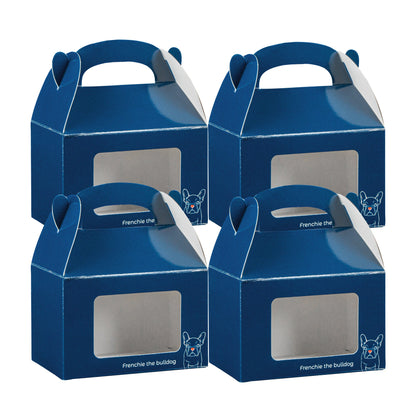 Bio Tek Frenchie Paper Gable Box / Take Out Container - with Window - 4" x 2 1/2" x 2 1/2" - 100 count box