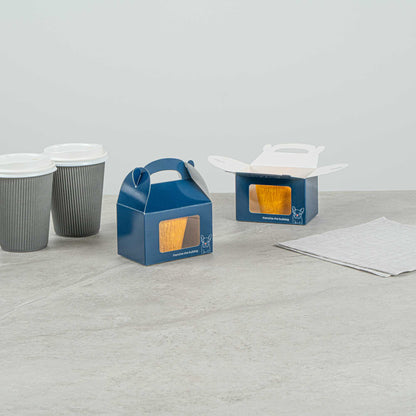 Bio Tek Frenchie Paper Gable Box / Take Out Container - with Window - 4" x 2 1/2" x 2 1/2" - 25 count box
