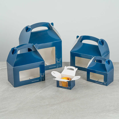 Bio Tek Frenchie Paper Gable Box / Take Out Container - with Window - 4" x 2 1/2" x 2 1/2" - 25 count box