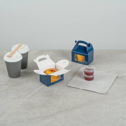 Bio Tek Frenchie Paper Gable Box / Take Out Container - with Window - 4" x 2 1/2" x 2 1/2" - 100 count box