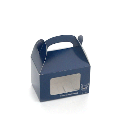 Bio Tek Frenchie Paper Gable Box / Take Out Container - with Window - 4" x 2 1/2" x 2 1/2" - 100 count box