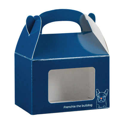 Bio Tek Frenchie Paper Gable Box / Take Out Container - with Window - 4" x 2 1/2" x 2 1/2" - 100 count box