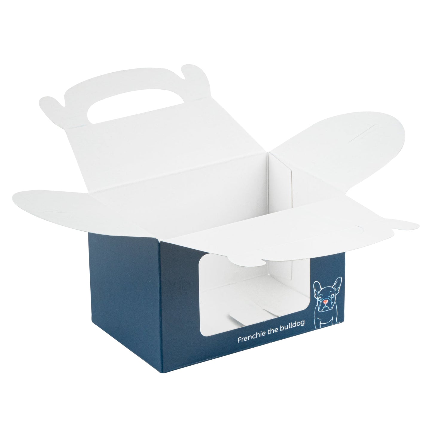 Bio Tek Frenchie Paper Gable Box / Take Out Container - with Window - 4" x 2 1/2" x 2 1/2" - 100 count box