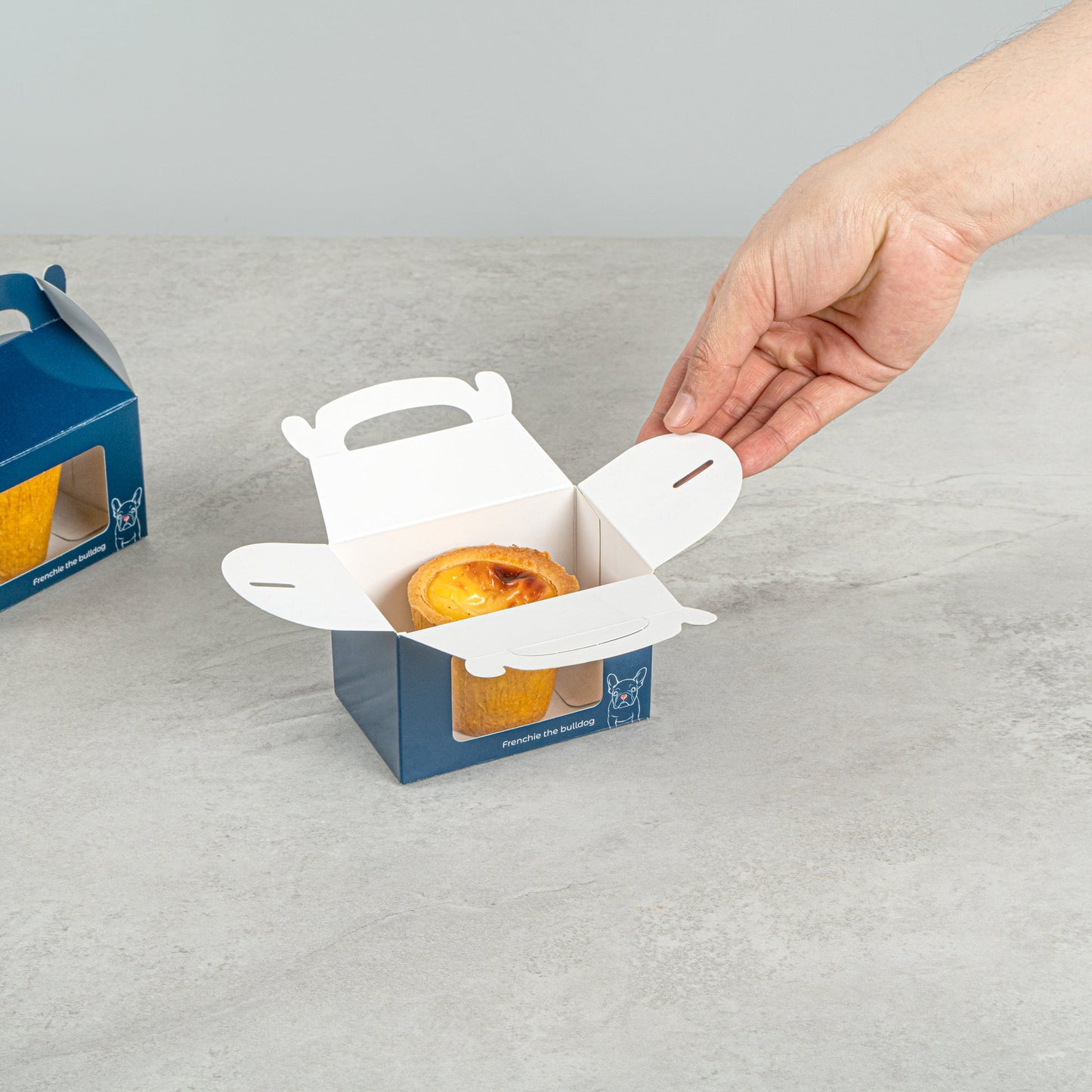 Bio Tek Frenchie Paper Gable Box / Take Out Container - with Window - 4" x 2 1/2" x 2 1/2" - 100 count box