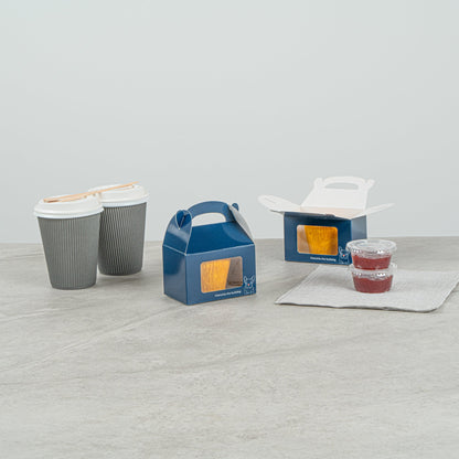 Bio Tek Frenchie Paper Gable Box / Take Out Container - with Window - 4" x 2 1/2" x 2 1/2" - 100 count box