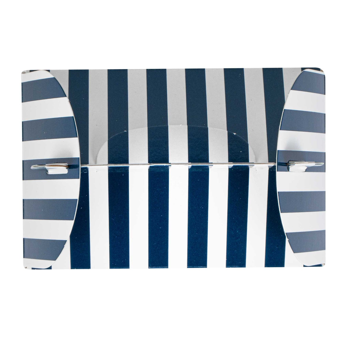 Bio Tek Blue & White Stripe Paper Gable Box / Take Out Container - with Window - 4" x 2 1/2" x 2 1/2" - 25 count box