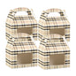 Bio Tek Plaid Paper Gable Box / Take Out Container - with Window - 4" x 2 1/2" x 2 1/2" - 100 count box