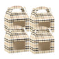 Bio Tek Plaid Paper Gable Box / Take Out Container - with Window - 4" x 2 1/2" x 2 1/2" - 25 count box