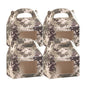 Bio Tek Camouflage Paper Gable Box / Take Out Container - with Window - 4" x 2 1/2" x 2 1/2" - 25 count box
