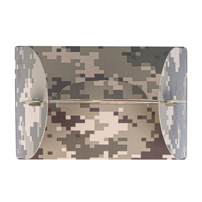 Bio Tek Camouflage Paper Gable Box / Take Out Container - with Window - 4" x 2 1/2" x 2 1/2" - 100 count box