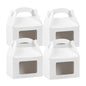 Bio Tek White Paper Gable Box / Take Out Container - Greaseproof, with Window - 4" x 2 1/2" x 2 1/2" - 25 count box