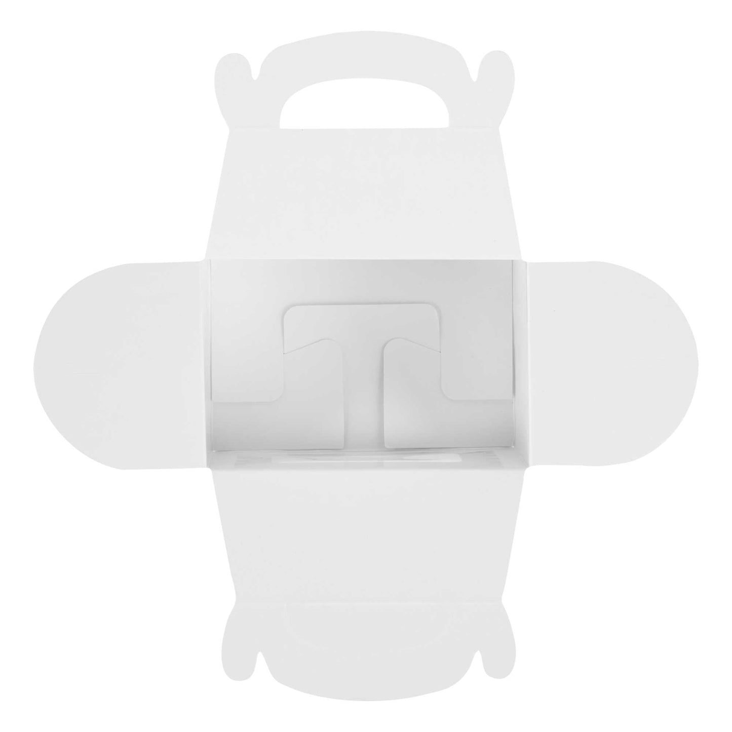 Bio Tek White Paper Gable Box / Take Out Container - Greaseproof, with Window - 4" x 2 1/2" x 2 1/2" - 25 count box