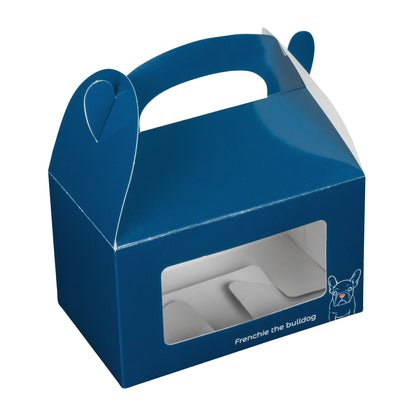 Bio Tek Frenchie Paper Gable Box / Take Out Container - with Window - 6" x 3 1/2" x 3 1/2" - 25 count box