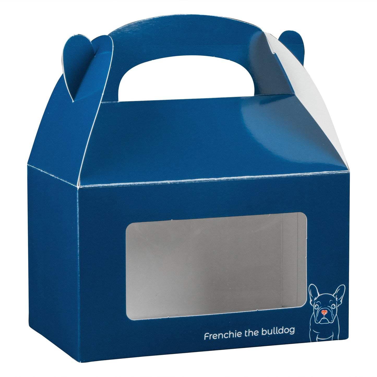 Bio Tek Frenchie Paper Gable Box / Take Out Container - with Window - 6" x 3 1/2" x 3 1/2" - 25 count box