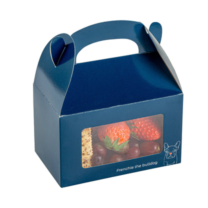 Bio Tek Frenchie Paper Gable Box / Take Out Container - with Window - 6" x 3 1/2" x 3 1/2" - 100 count box
