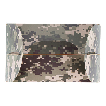 Bio Tek Camouflage Paper Gable Box / Take Out Container - with Window - 6" x 3 1/2" x 3 1/2" - 100 count box