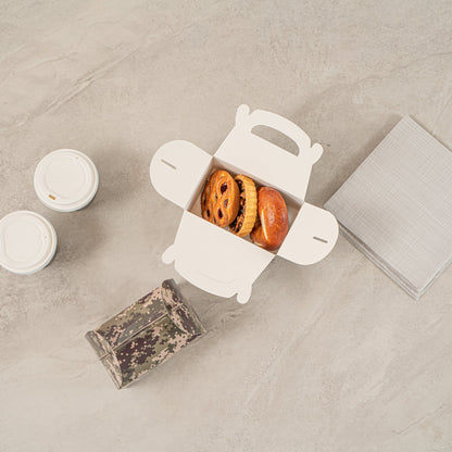 Bio Tek Camouflage Paper Gable Box / Take Out Container - with Window - 6" x 3 1/2" x 3 1/2" - 100 count box