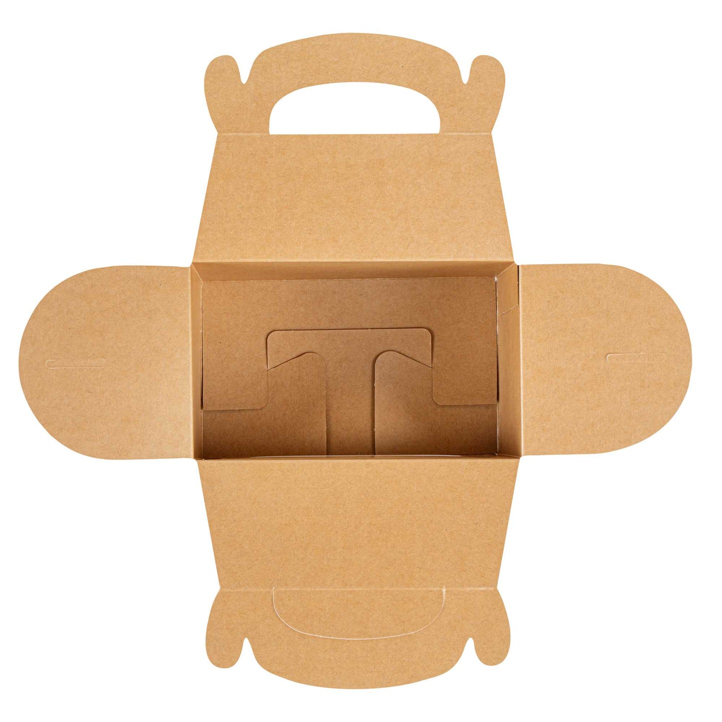 Bio Tek Kraft Paper Gable Box / Take Out Container - Greaseproof, with Window - 6" x 3 1/2" x 3 1/2" - 25 count box