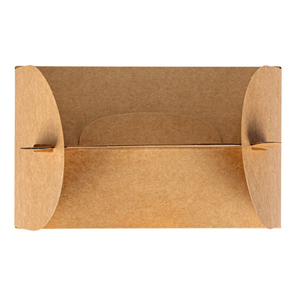Bio Tek Kraft Paper Gable Box / Take Out Container - Greaseproof, with Window - 6" x 3 1/2" x 3 1/2" - 100 count box
