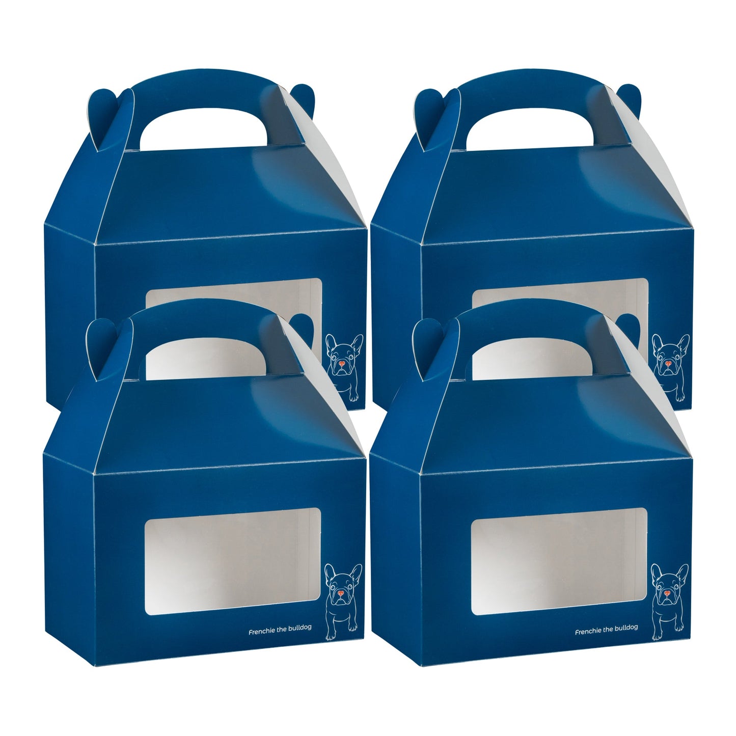 Bio Tek Frenchie Paper Gable Box / Take Out Container - with Window - 8 1/2" x 4 3/4" x 5 1/2" - 25 count box