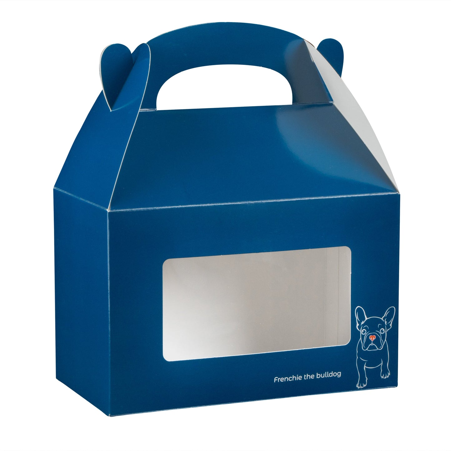 Bio Tek Frenchie Paper Gable Box / Take Out Container - with Window - 8 1/2" x 4 3/4" x 5 1/2" - 25 count box