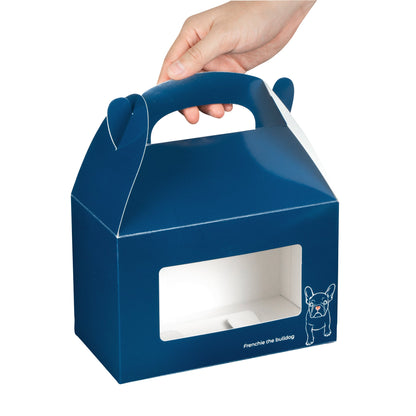 Bio Tek Frenchie Paper Gable Box / Take Out Container - with Window - 8 1/2" x 4 3/4" x 5 1/2" - 100 count box