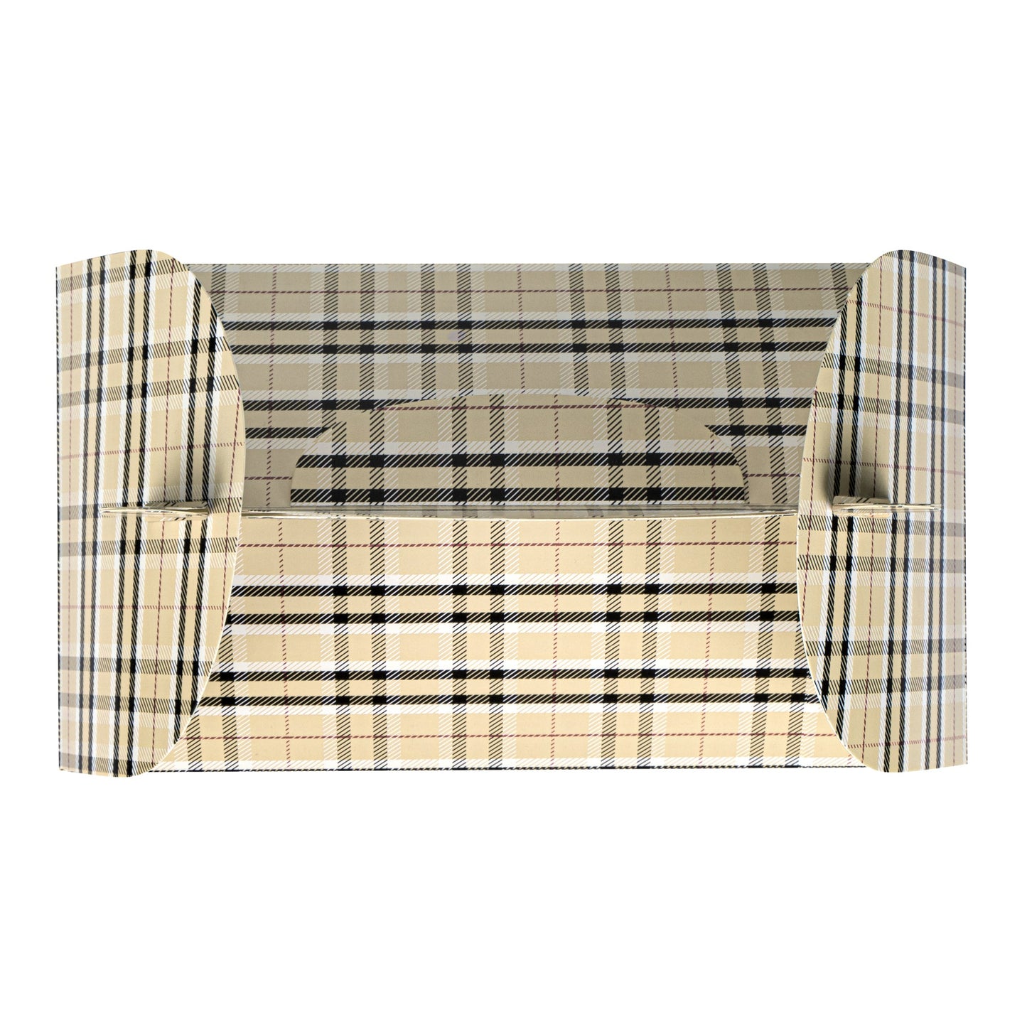Bio Tek Plaid Paper Gable Box / Take Out Container - with Window - 8 1/2" x 4 3/4" x 5 1/2" - 25 count box