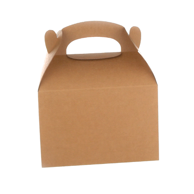 Bio Tek Kraft Paper Gable Box / Take Out Container - Greaseproof, with Window - 8 1/2" x 4 3/4" x 5 1/2" - 25 count box