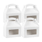 Bio Tek White Paper Gable Box / Take Out Container - Greaseproof, with Window - 8 1/2" x 4 3/4" x 5 1/2" - 100 count box