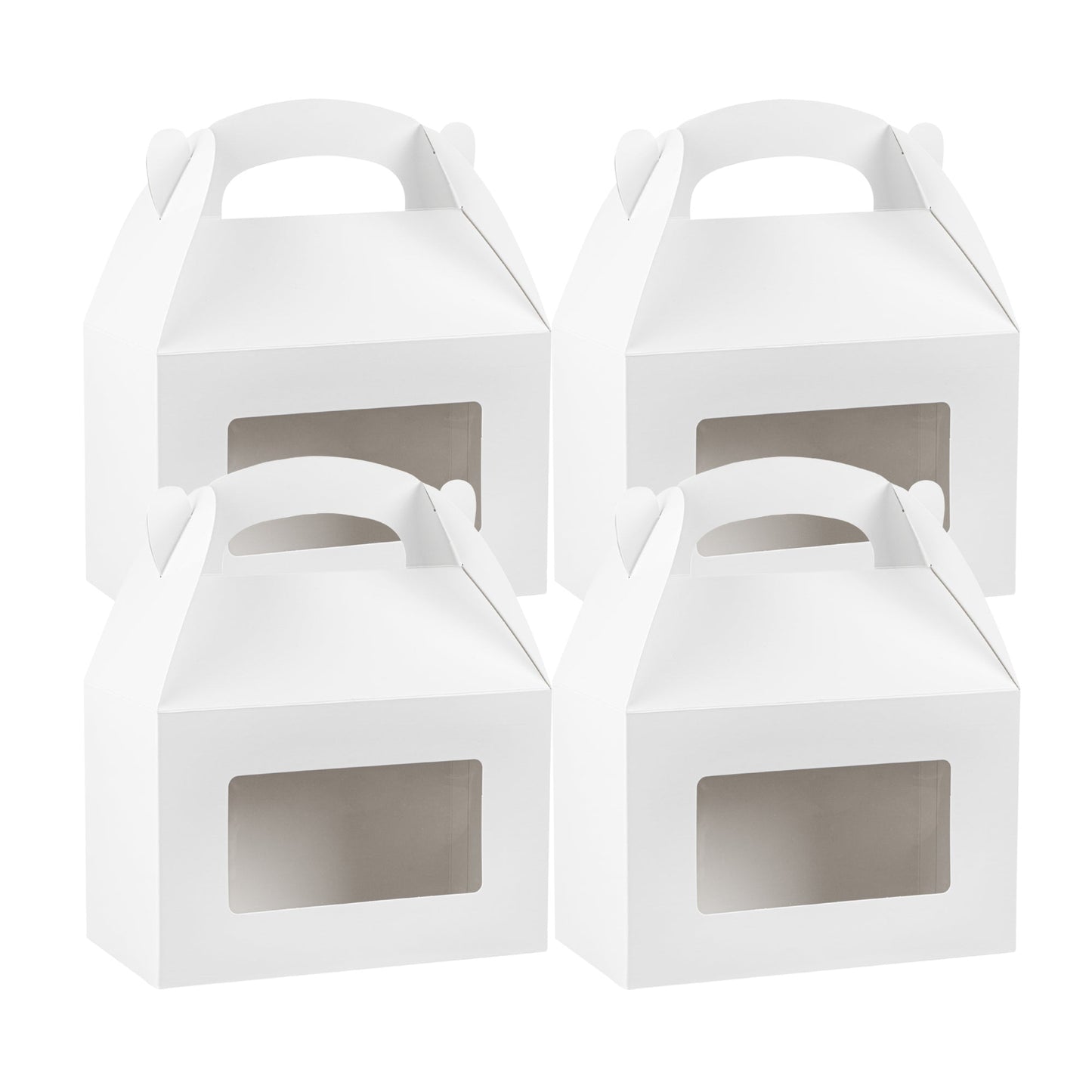 Bio Tek White Paper Gable Box / Take Out Container - Greaseproof, with Window - 8 1/2" x 4 3/4" x 5 1/2" - 25 count box