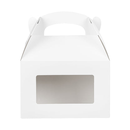 Bio Tek White Paper Gable Box / Take Out Container - Greaseproof, with Window - 8 1/2" x 4 3/4" x 5 1/2" - 25 count box