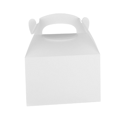 Bio Tek White Paper Gable Box / Take Out Container - Greaseproof, with Window - 8 1/2" x 4 3/4" x 5 1/2" - 100 count box