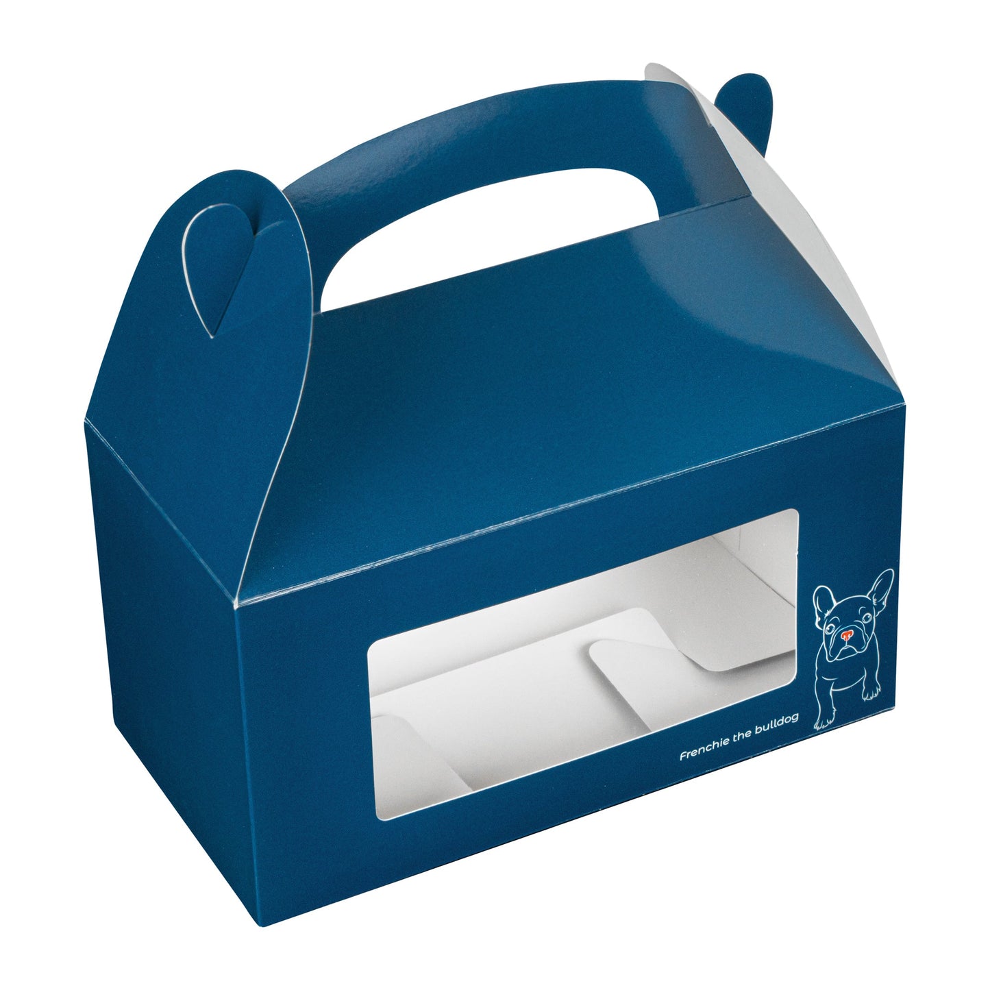 Bio Tek Frenchie Paper Gable Box / Take Out Container - with Window - 9 1/2" x 5" x 5" - 100 count box