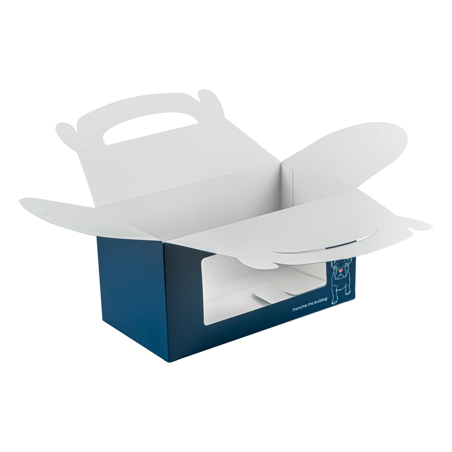 Bio Tek Frenchie Paper Gable Box / Take Out Container - with Window - 9 1/2" x 5" x 5" - 25 count box
