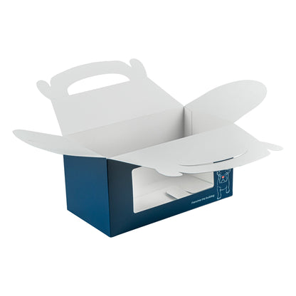 Bio Tek Frenchie Paper Gable Box / Take Out Container - with Window - 9 1/2" x 5" x 5" - 25 count box