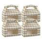 Bio Tek Plaid Paper Gable Box / Take Out Container - with Window - 9 1/2" x 5" x 5" - 100 count box